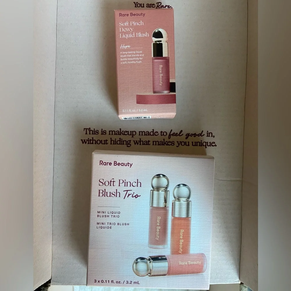 NWT Rare Beauty by Selena Gomez Mini Soft Pinch Liquid Blush Trio ⁣+ Hope